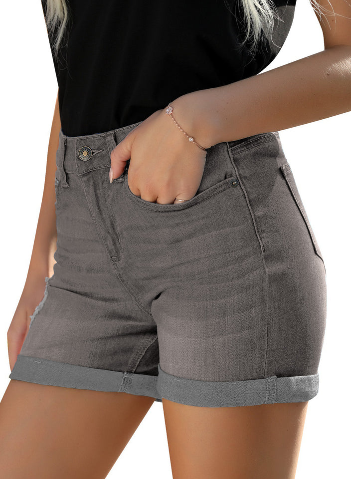 Sexy Casual High Waist Stretch Plus Size Ripped Women Denim Shorts - The  Little Connection
